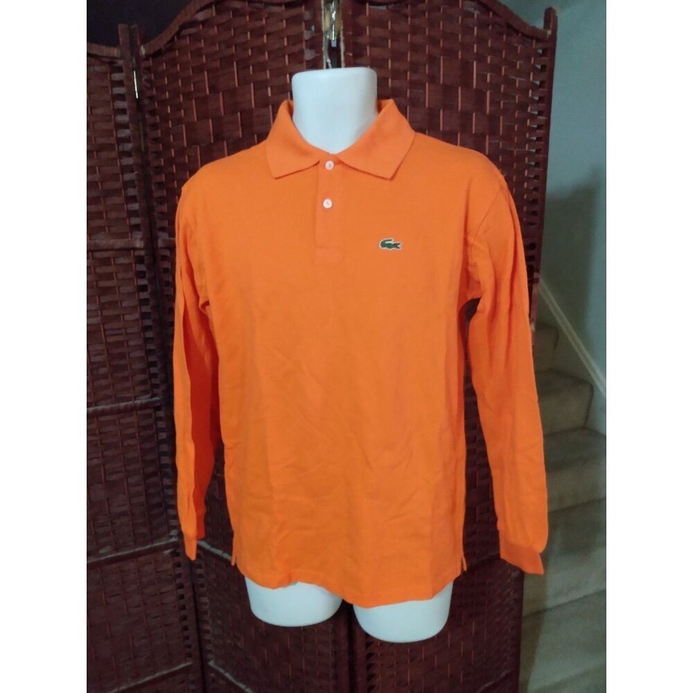 Mens Lacoste Polo Shirt Long Sleeve Orange size 6